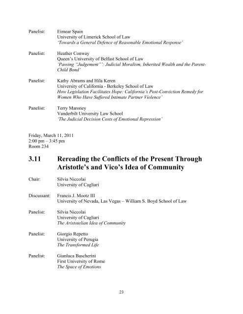 2011 Conference Program (PDF) - Syracuse University College of Law