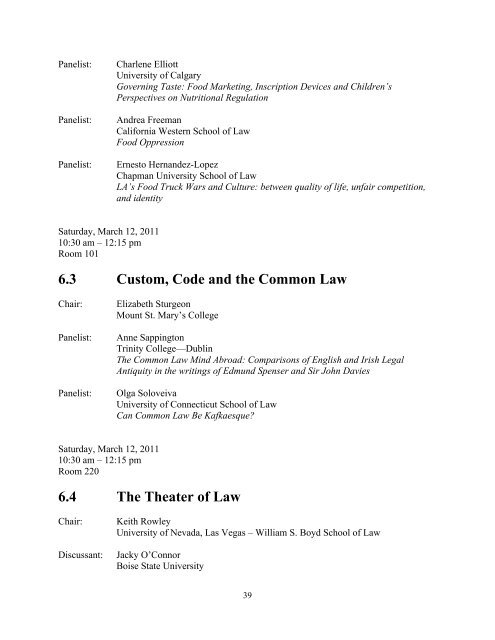 2011 Conference Program (PDF) - Syracuse University College of Law