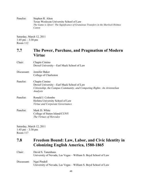 2011 Conference Program (PDF) - Syracuse University College of Law