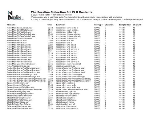 Serafine Collection Sci Fi II