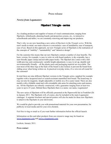download here the complete TRIANGLE press release - Legamaster