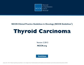 NCCN Guidelines Version 2.2012 Thyroid Carcinoma