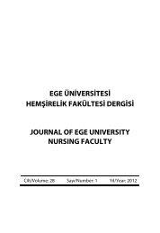 E.Ü. Hemşirelik Fakültesi Dergisi Cilt 28 - Sayı 1 - 2012