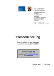 Pressemitteilung Kommunalbericht 2009 - beim Rechnungshof ...