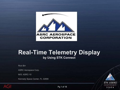 Real-Time Telemetry Display - AGI