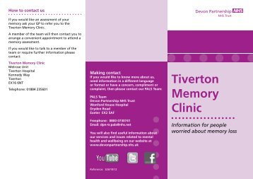 Tiverton Memory Clinic - Devon Partnership NHS Trust