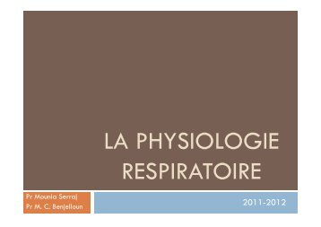 LA PHYSIOLOGIE RESPIRATOIRE