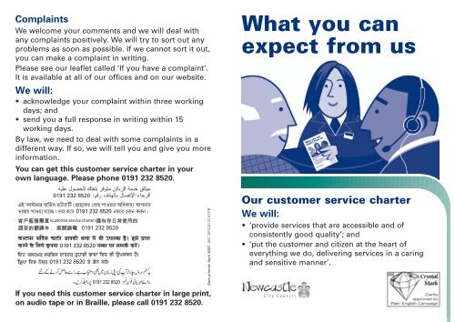 Customer Service Charter - Newcastle City Council