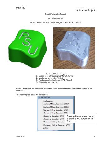 Paperweight Tool Path Generation Instructions