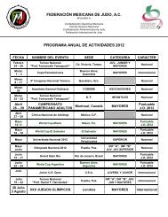 Calendario de Actividades 2012 - Femexjudo.org