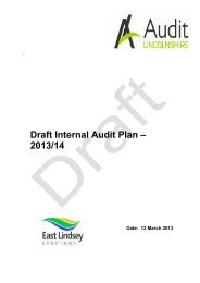 Draft Internal Audit Plan â 2013/14 - East Lindsey District Council