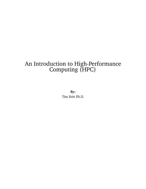 An Introduction to High-Performance Computing (HPC) - LinkSCEEM