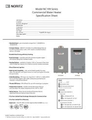 Noritz NC380-SV-ASME-NG Product Specification Sheet