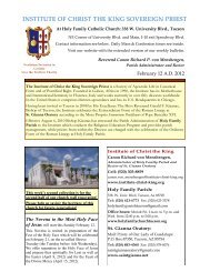 February 12, 2012 - Institute of Christ the King Sovereign Priest