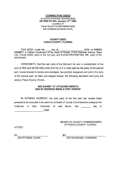REA08-072 Corrective Deed - Pasco County Government