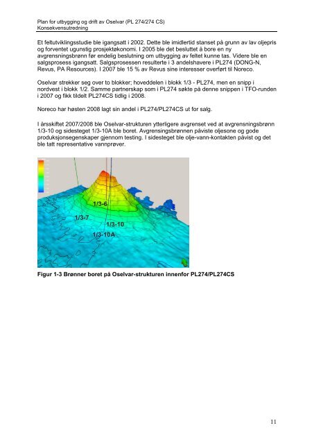 PLAN FOR UTBYGGING OG DRIFT (PUD) PL 274 - OSELVAR