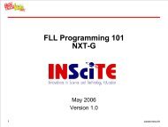 FLL Programming 101 NXT-G - INSciTE Illinois