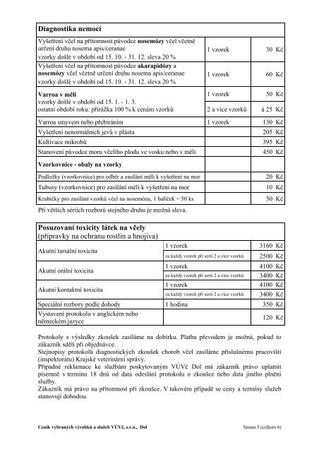 CenÃ­k naÅ¡ich vÃ½robkÅ¯ a sluÅ¾eb platnÃ½ od 1. 5. 2013 ve formÃ¡tu PDF.