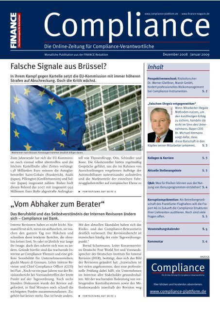 (PDF) | Ausgabe Dezember 2008/ Januar 2009 - Compliance