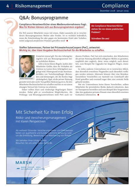 (PDF) | Ausgabe Dezember 2008/ Januar 2009 - Compliance