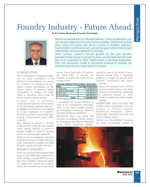 Foundry Industry - Future Ahead. - Metalworld.co.in