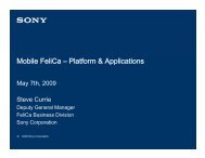 Mobile FeliCa – Platform & Applications