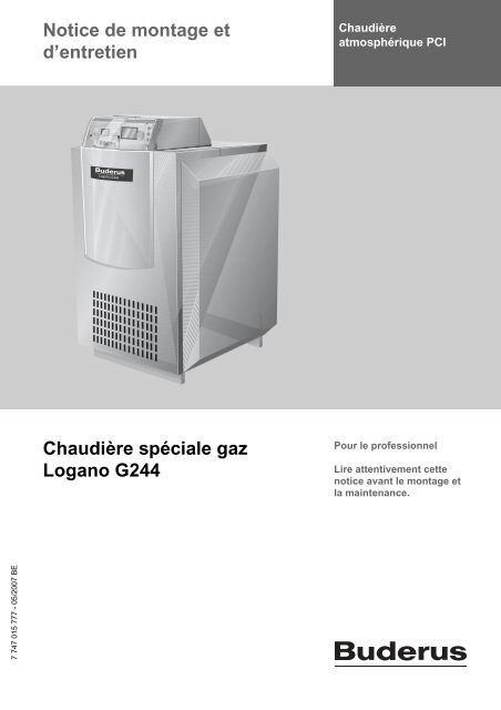 ChaudiÃ¨re spÃ©ciale gaz Logano G244