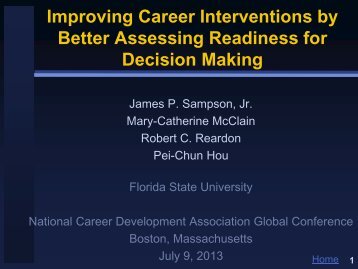 readiness for career decision making - Florida State University