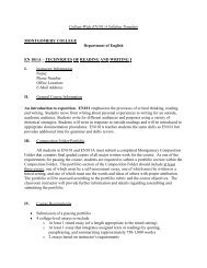 Sample Syllabus - Montgomery College