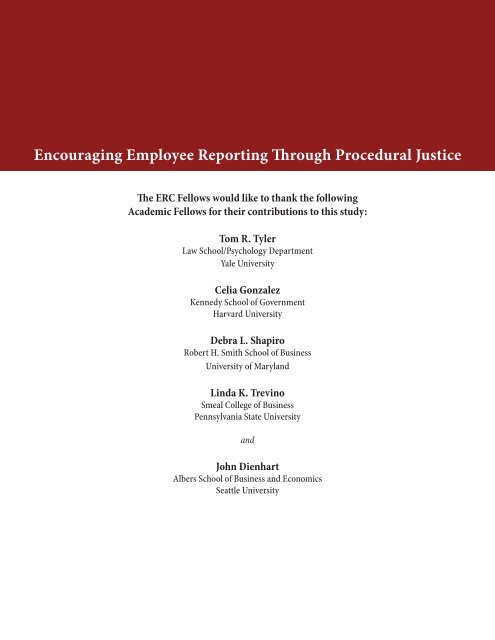 PROCEDURAL JUSTICE - Ethics Resource Center