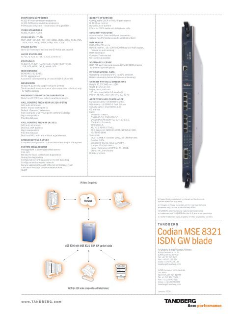 Codian MSE 8321 ISDN GW blade - 1 PC Network Inc