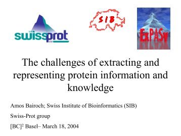 Swiss-Prot - [BC]2 Basel Computational Biology Conference