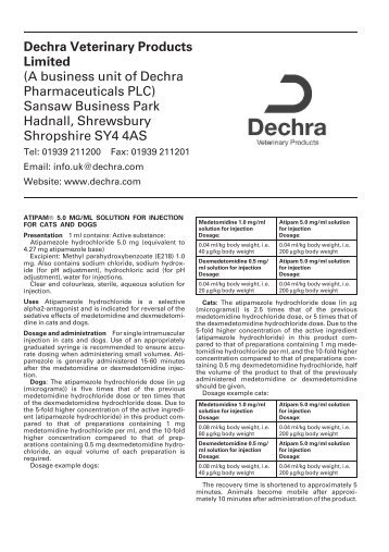 A business unit of Dechra Pharmaceuticals PLC - Dechra-US.com