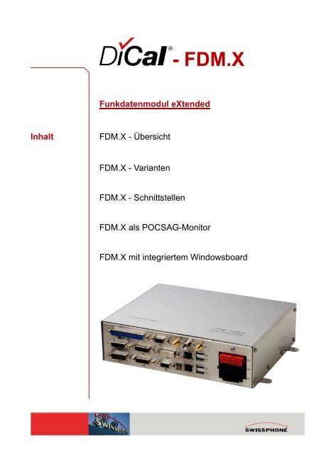 FDM.X Funkdatenmodul eXtended Inhalt - Swissphone