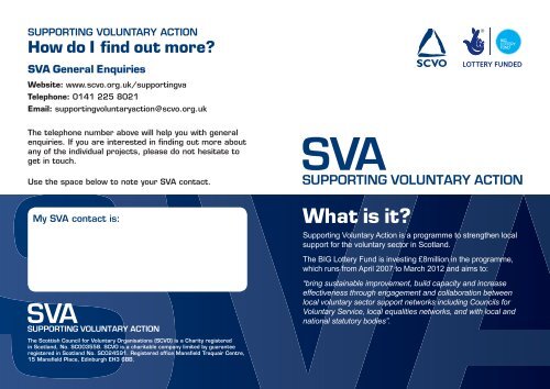 SVA Information Leaflet - Supporting Voluntary Action - Scottish ...