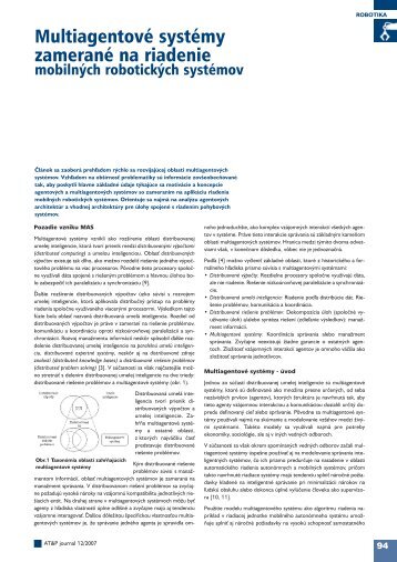 MultiagentovÃ© systÃ©my zameranÃ© na riadenie - ATP Journal