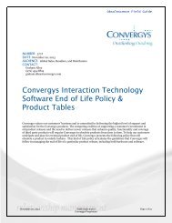 Convergys Interaction Technology Software End of Life ... - Intervoice