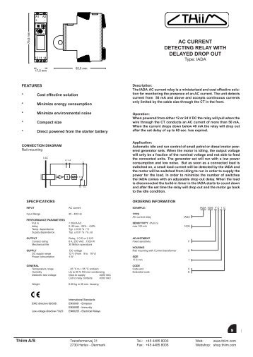 AC CURRENT DETECTING RELAY WITH DELAYED ... - Thiim A/S