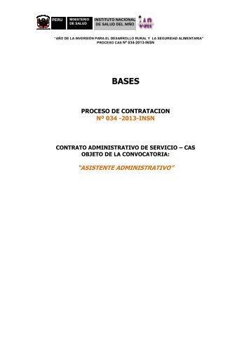 CAS 034-2013- Bases.pdf - Instituto Nacional de Salud del NiÃƒÂ±o