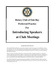 Introducing Speakers at Club Meetings - Rotary Club of Oak Bay