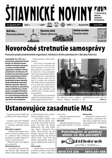 Å tiavnickÃ© noviny 1 - BanskÃ¡ Å tiavnica