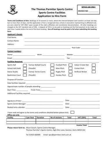 hire form