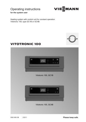 Vitotronic 100 GC1B Operating instructions385 KB - Viessmann