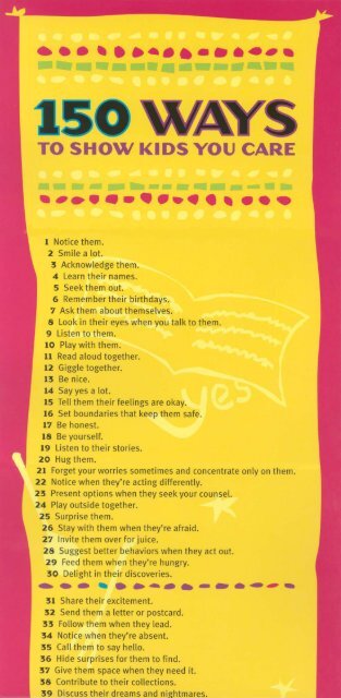 Youth Bureau:150 Ways to Show Kids You Care (.pdf)