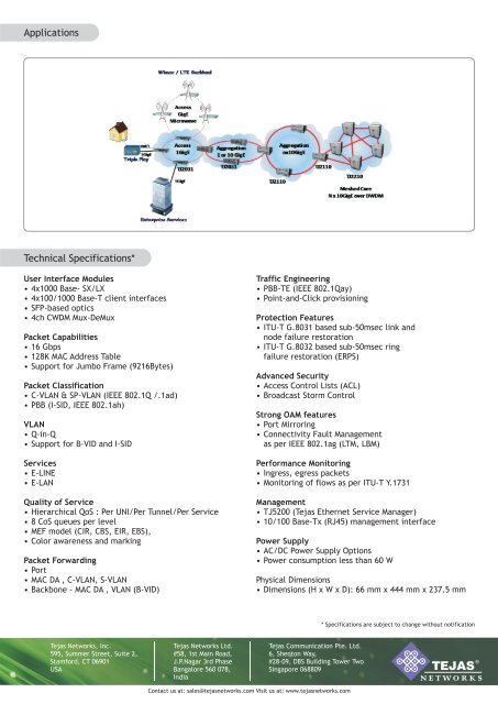 View product brochure - Tejas Networks