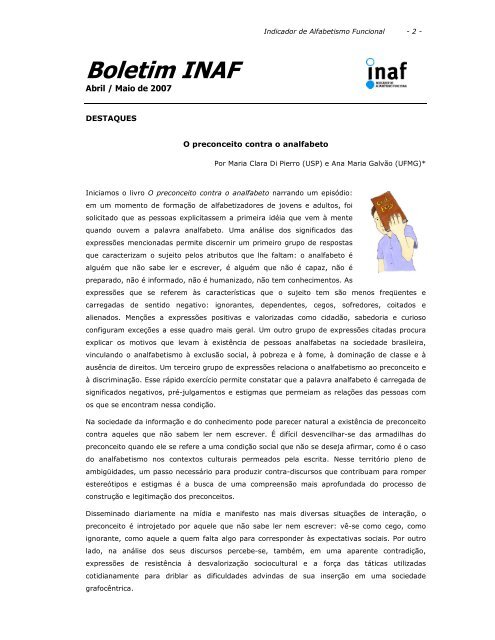 Boletim INAF - Instituto Paulo Montenegro