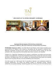 NEW VIVANTA BY TAJ OPENS IN BEGUMPET, HYDERABAD ...