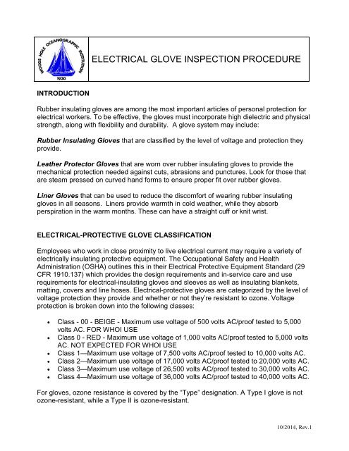 electrical glove testing requirements