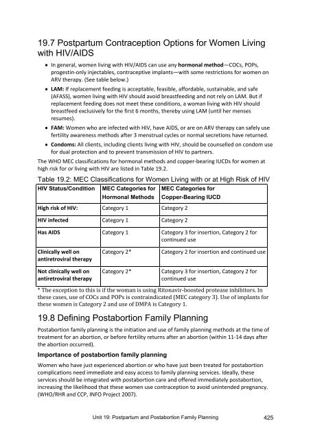 view Unit 19: Postpartum and Postabortion Family Planning