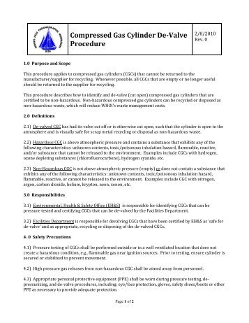 Compressed Gas Cylinder De-Valve Procedure - WHOI ...